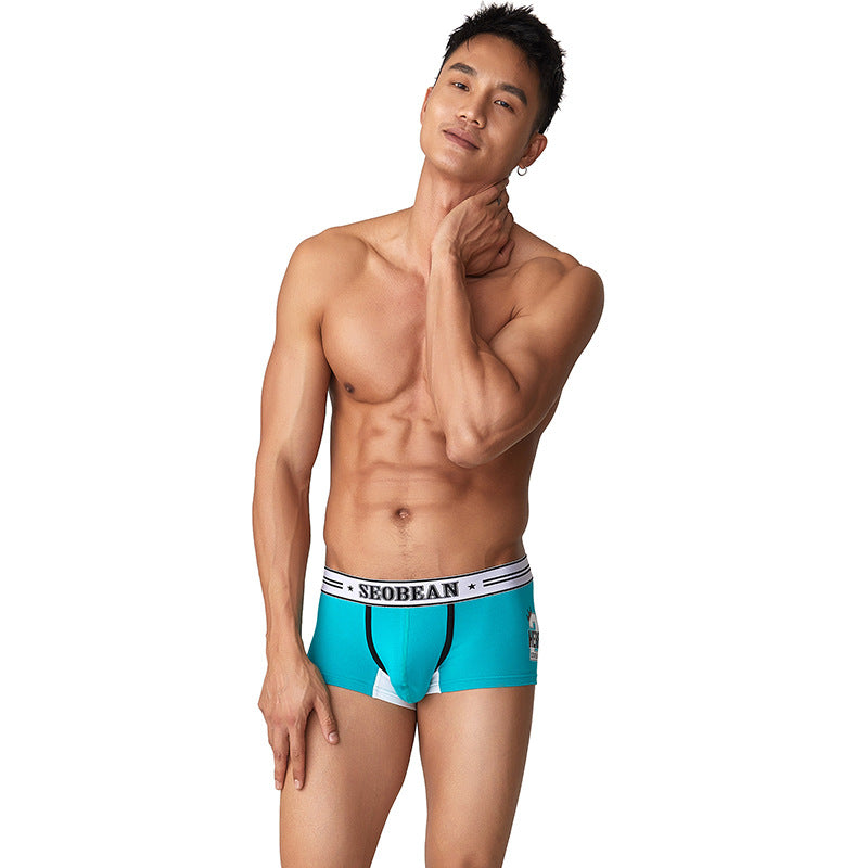 4 pieces SEOBEAN Men's underwear comfortable sweat-wicking boxers men's bump shorts