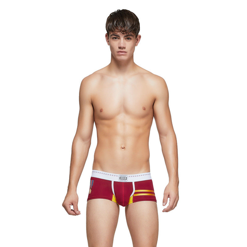 5 pieces SEOBEAN Men's cotton underwear comfortable sweat-wicking boxers men's bump shorts