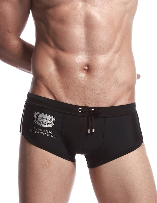 SEOBEAN  Men's boxer swim trunks quick-drying competitive surfing hot spring men's swimsuit