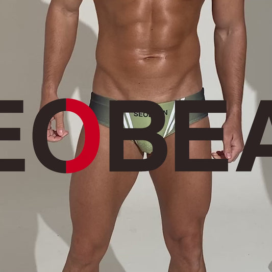 SEOBEAN Men's sexy triangle swim trunks quick-drying competitive hot spring beach surf swimsuit