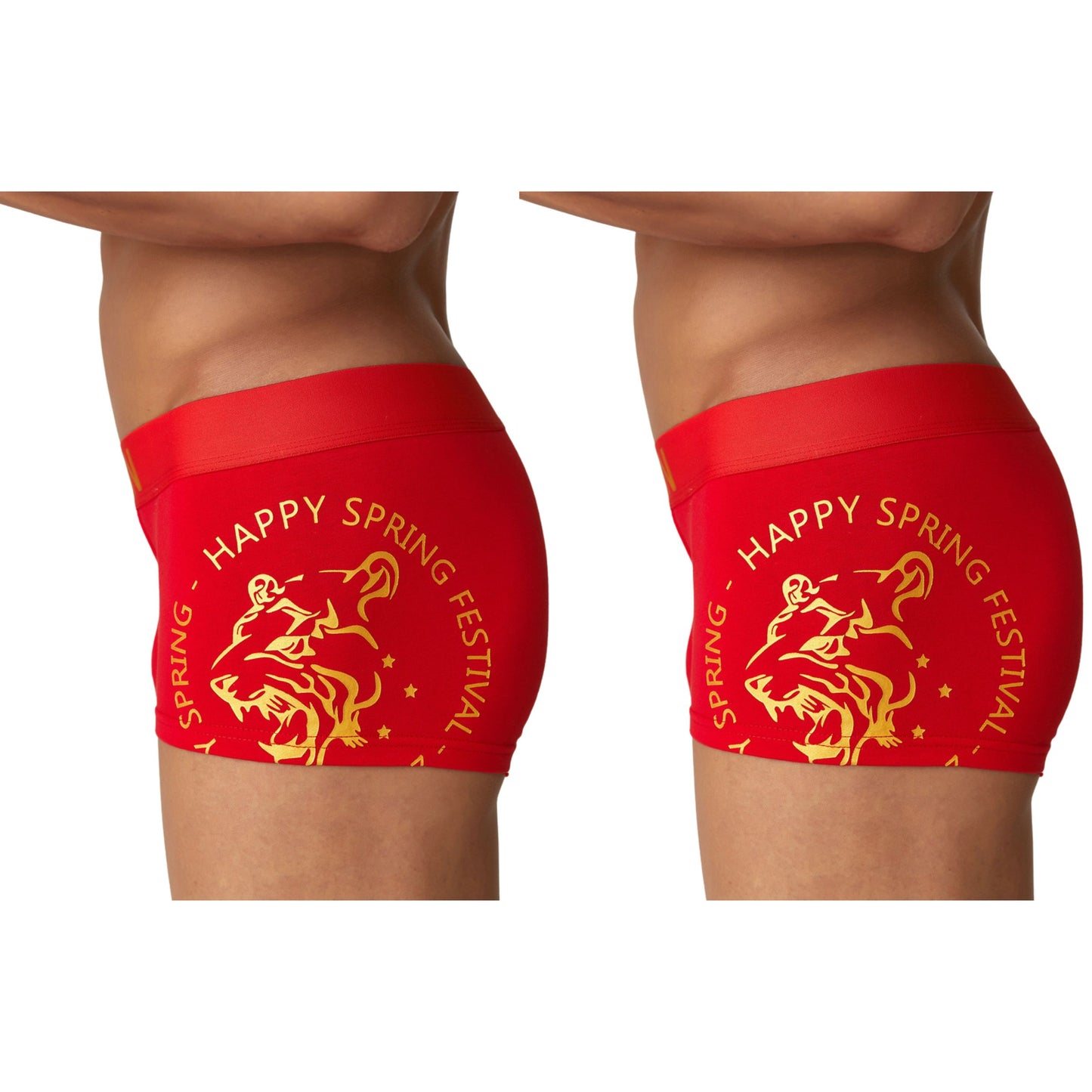 2 pieces SEOBEAN Men's underwear comfortable sweat-wicking boxers men's bump shorts